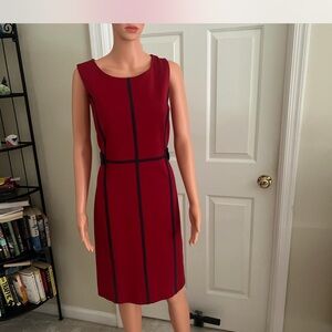 Boden Red and Blue Midi Dress